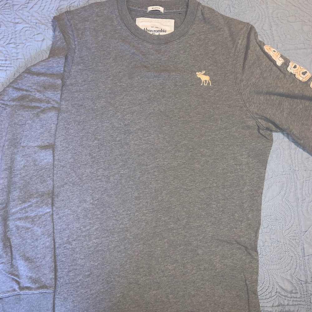 Gray Abercrombie and Fitch Muscle Fit Sweater